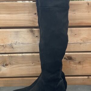 Black Faux Suede Over-the-Knee Boots – Size 8.5